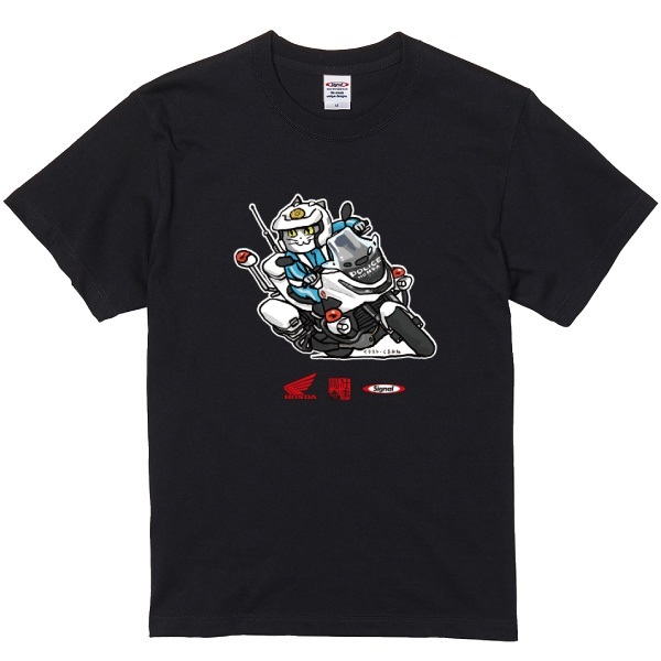 仕事猫 白バイ隊員 NT1100P コットンTシャツ(M)