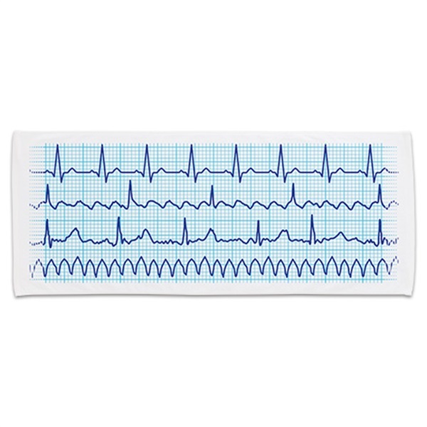 心電図波形フェイスタオル