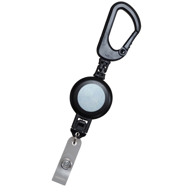 カラビナ付携行用リール ロック式【リフレクター】