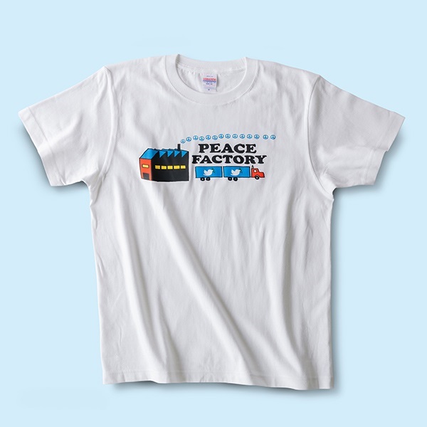 Peace Factory 竹内俊太郎 "Delivery"Tシャツ(ホワイト-S)